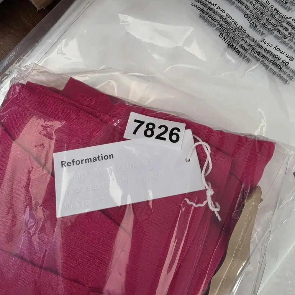 Reformation Pants Womens 0 Pink Linen Wide Leg Pleated Vesta Dress Trousers
